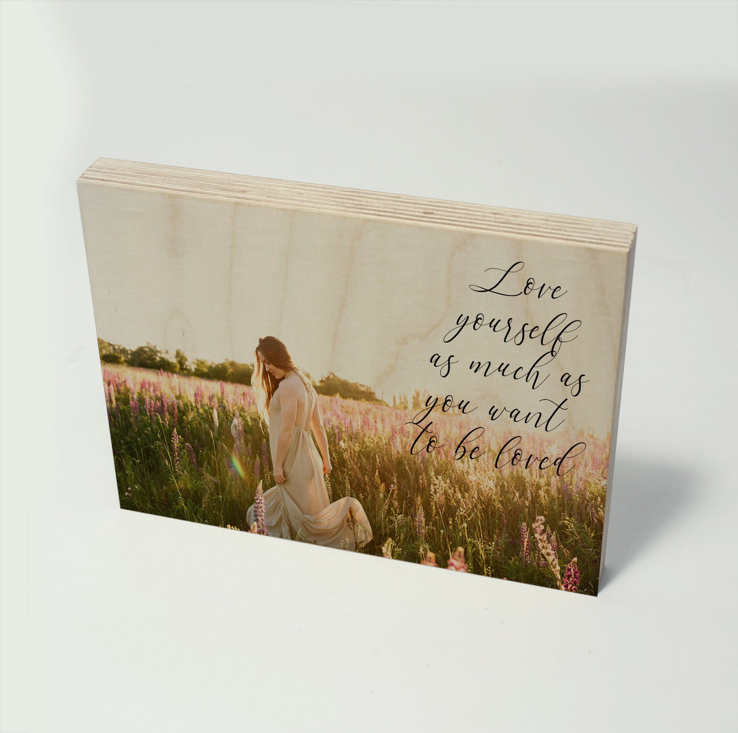 Birch Ply Photo Block Print Quote - Clik Clok