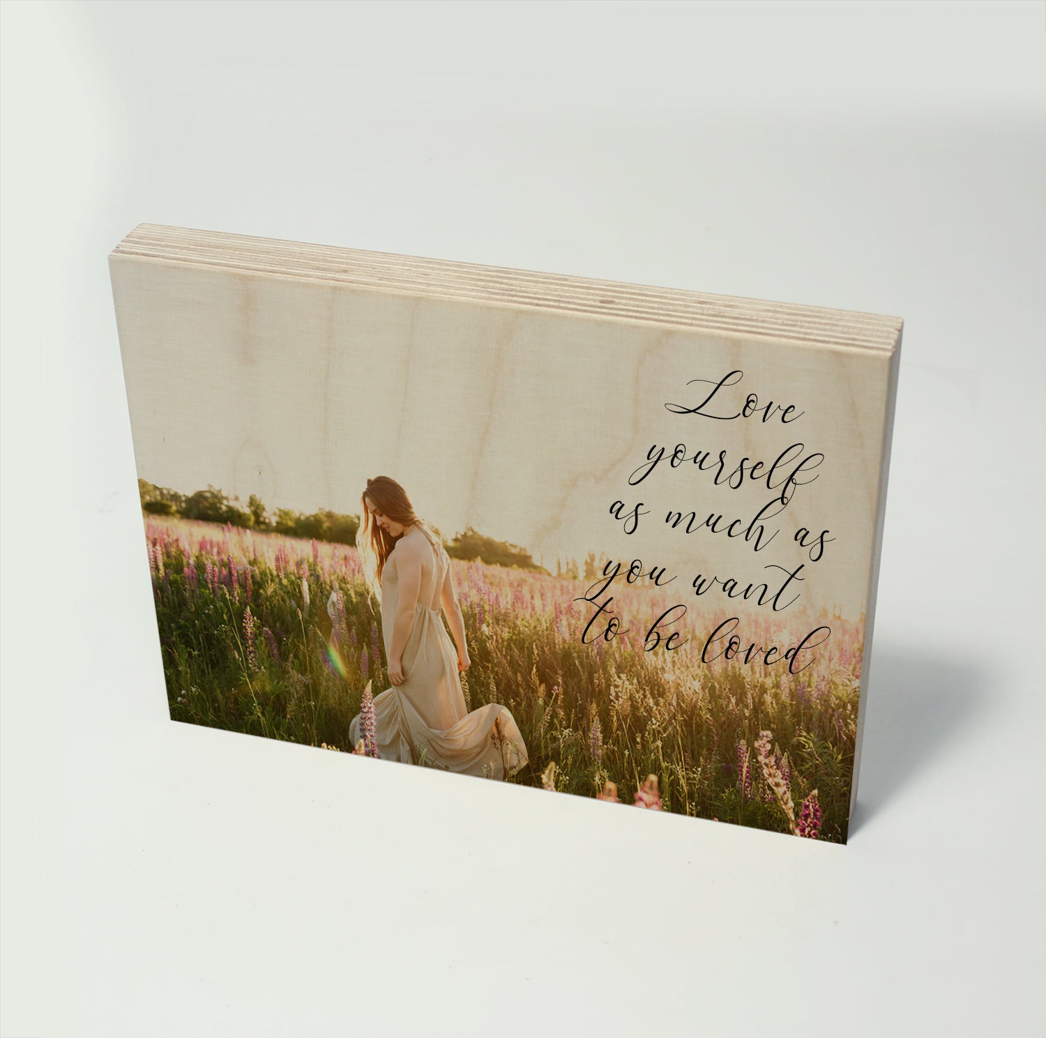 Birch Ply Photo Block Print Quote - Clik Clok