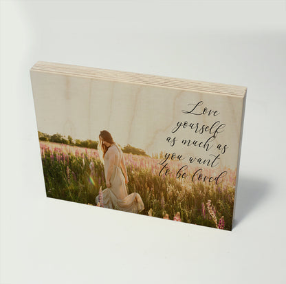 Birch Ply Photo Block Print Quote - Clik Clok