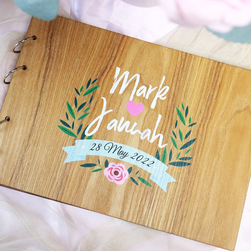 Wedding Guestbook Wooden Wedding Book - Clik Clok