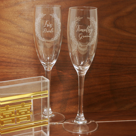 Custom Champagne Glass - Clik Clok