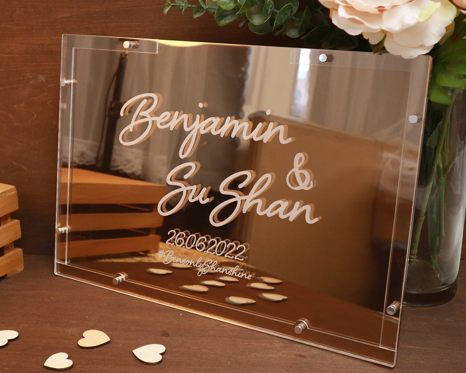 A3 Heartdrop Acrylic Wedding Guestbook - Clik Clok