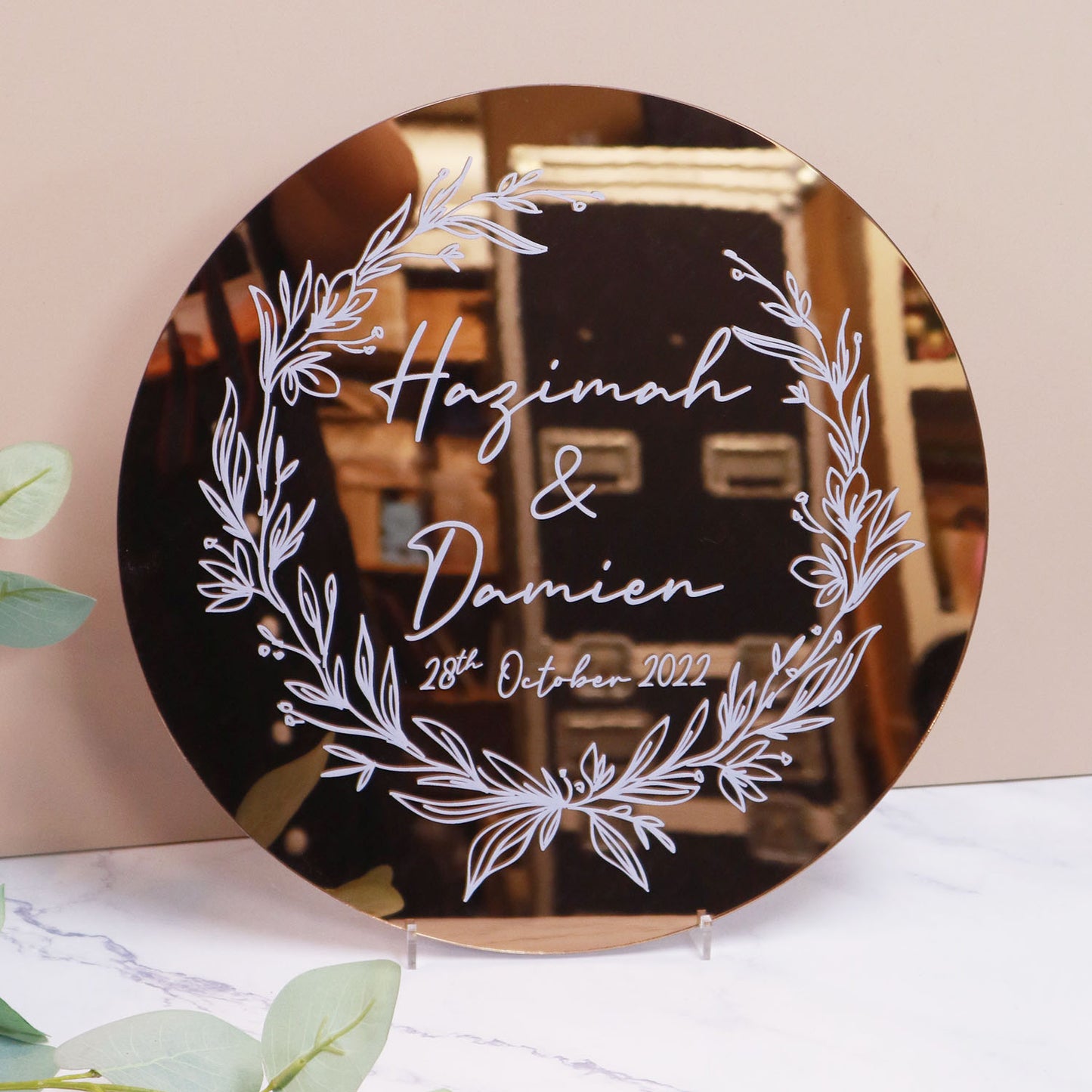 Welcome Wedding Sign - Round Sign UV Printed