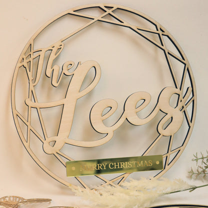 Christmas Decor - Geometric Family Name Signage