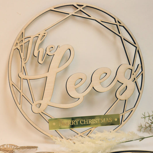 Christmas Decor - Geometric Family Name Signage