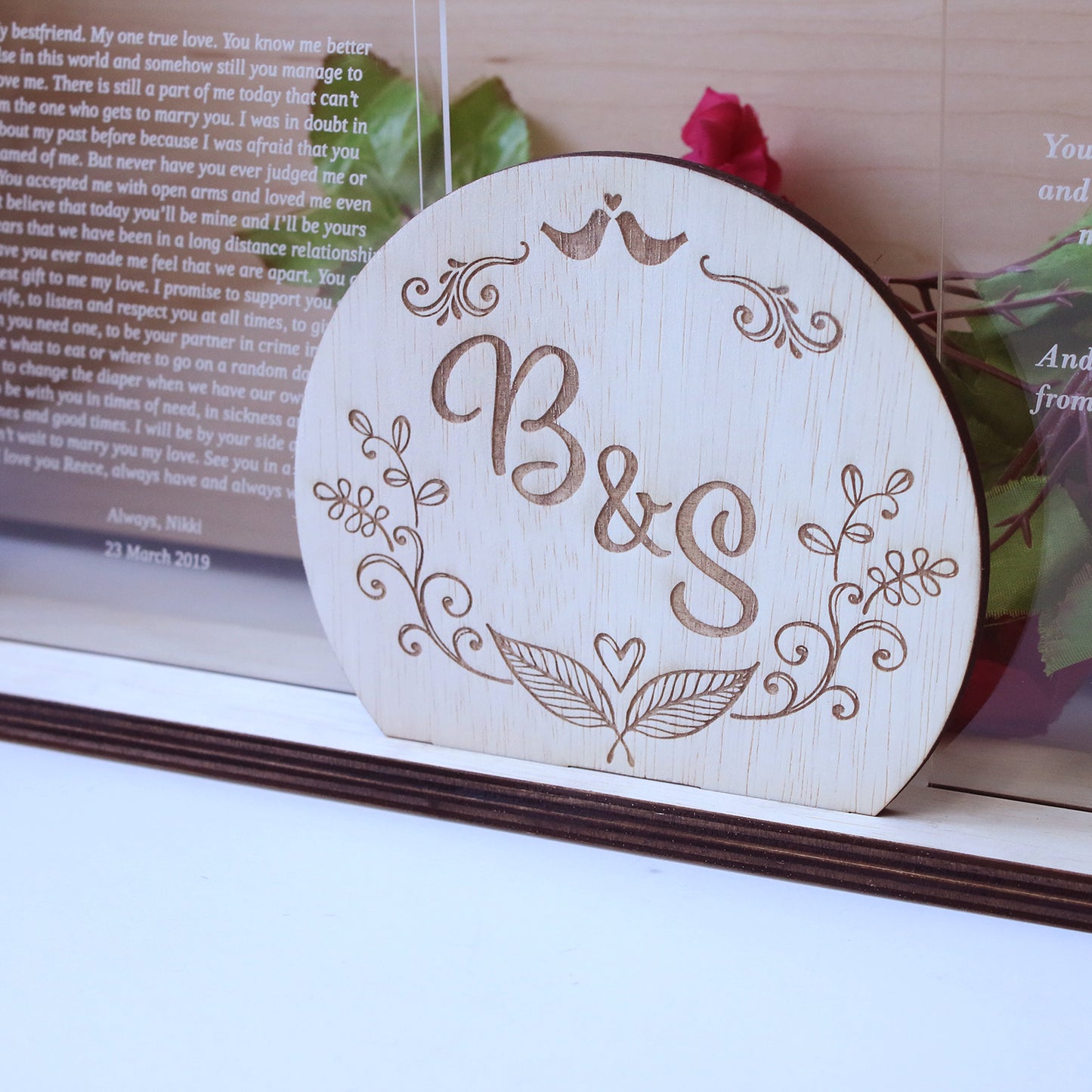 Emblem Engraved Vow Stand - Clik Clok