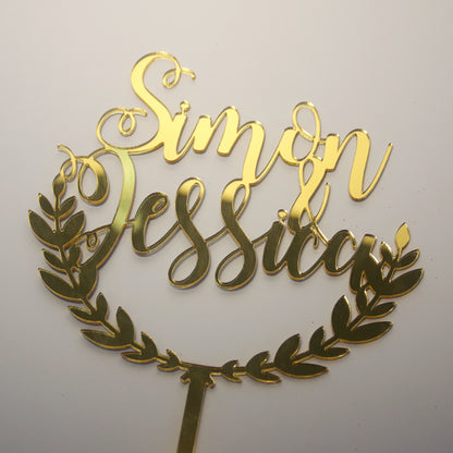 Wedding Decorative Wreath Custom Cake Topper - Clik Clok