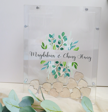 A3 Heartdrop Acrylic Wedding Guestbook - Clik Clok