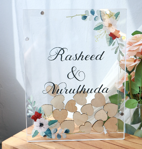 Wedding Guestbook - A4 Heart drop Guestbook