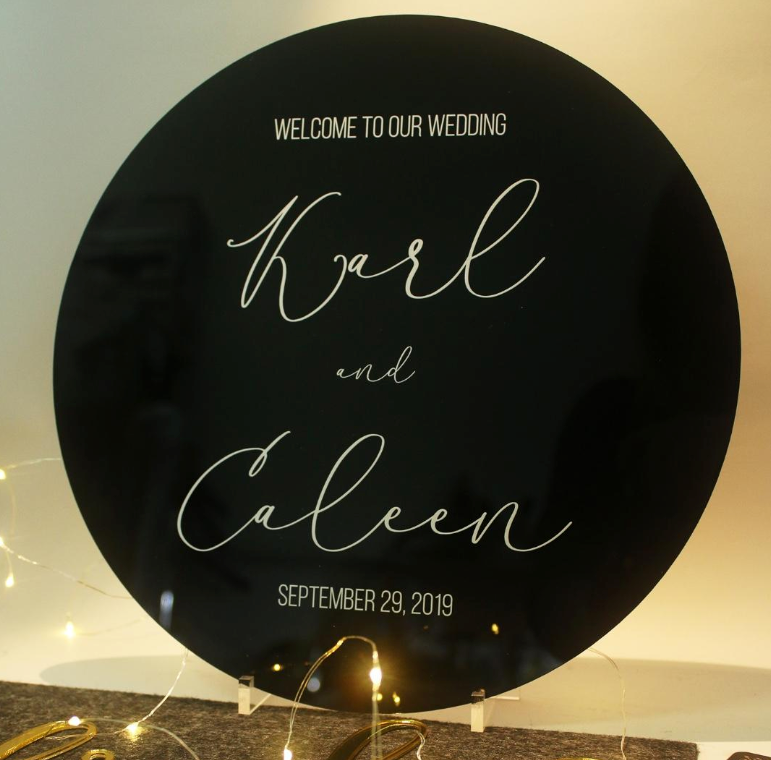 Welcome Wedding Sign - Round Sign UV Printed