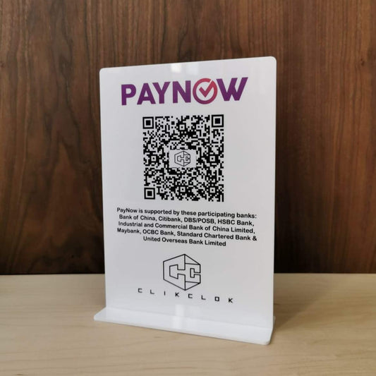 Payment/QR Pop up Acrylic Sign - Clik Clok