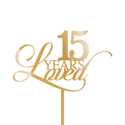 '15 Years Loved' Cake Topper - Clik Clok