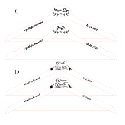 Custom Bridal Hangers - Clik Clok
