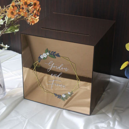 Wedding Box - Wishing Well Bronze Mirror Money Box Angbao Box