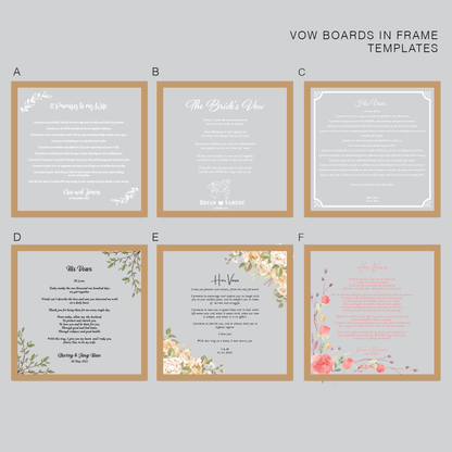 Vow Boards in Frame - Clik Clok